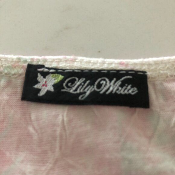 Lily White Beautiful Floral Camisole Tank w/Lace and Bling - Picture 8 of 8